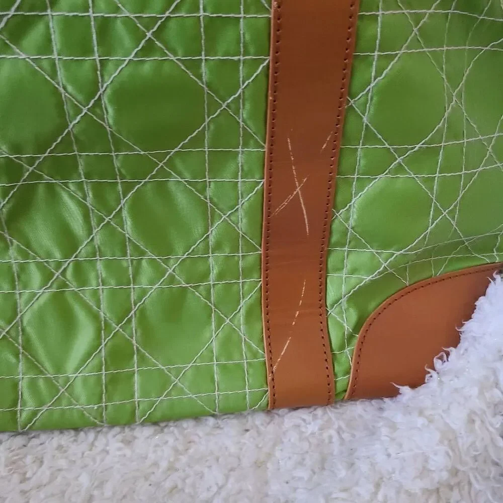 Lilly Pulitzer‎ Off The Wagon Quilted Green Canvas Tote Shoulder Bag NWT